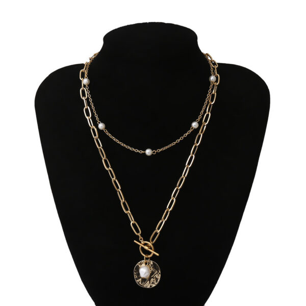Necklace with Coin-Shaped Pearl Pendant - Image 4