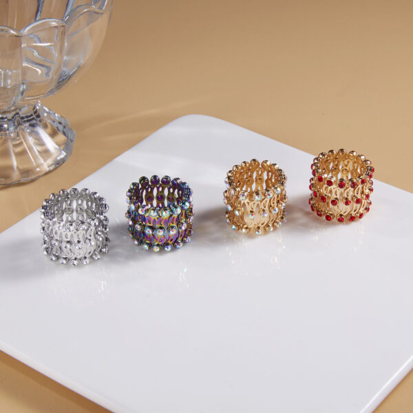 Adjustable Fashion Jewelry: Deformable Bracelet with Magic Rhinestone Rings, 2-in-1 Folding and Retractable, Women's Ins Style - Image 4