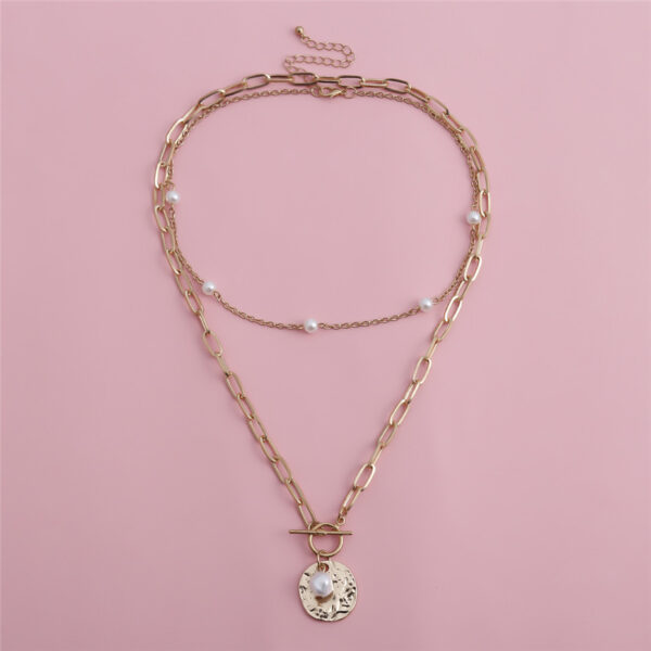 Necklace with Coin-Shaped Pearl Pendant - Image 3