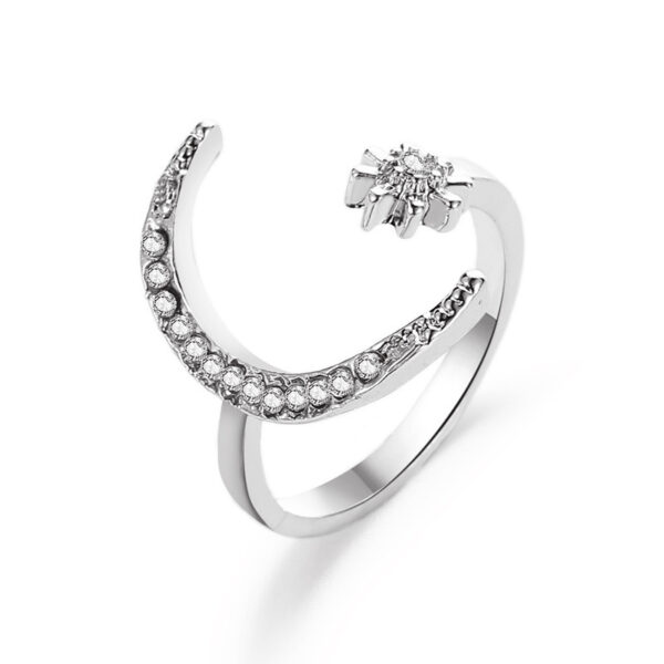 Personalized Jewelry for Women: Moon and Star-themed Rings with Fashionable Rhinestones - Image 10