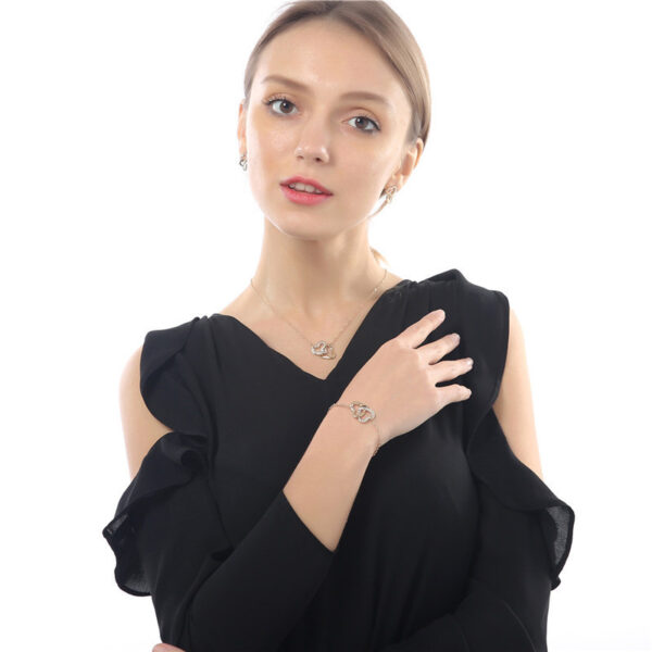 Lady Double Heart Pendant Necklace - Image 2