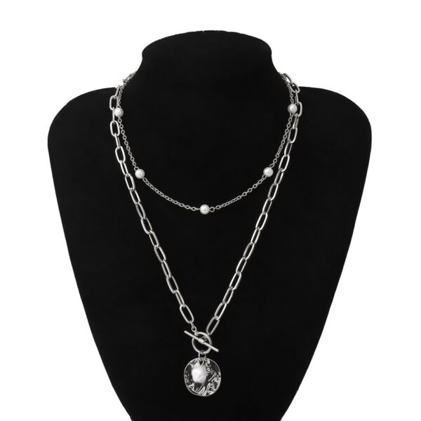 Necklace with Coin-Shaped Pearl Pendant - Image 5
