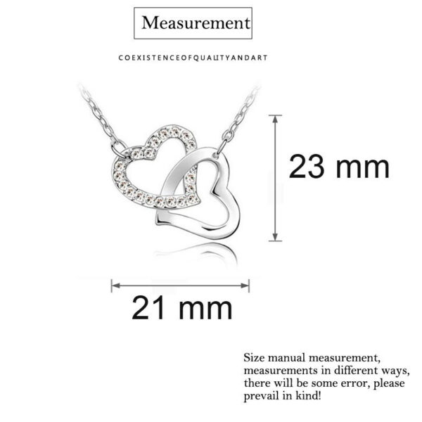 Lady Double Heart Pendant Necklace - Image 4