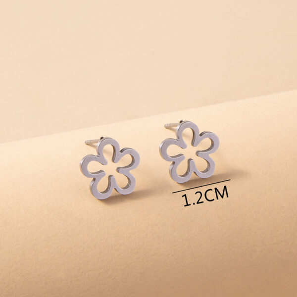 Delicate Stainless Steel Hollow Daisy Earrings: Stylish Silver Flower Studs for Women and Girls, Perfect Jewelry Gift - Image 5