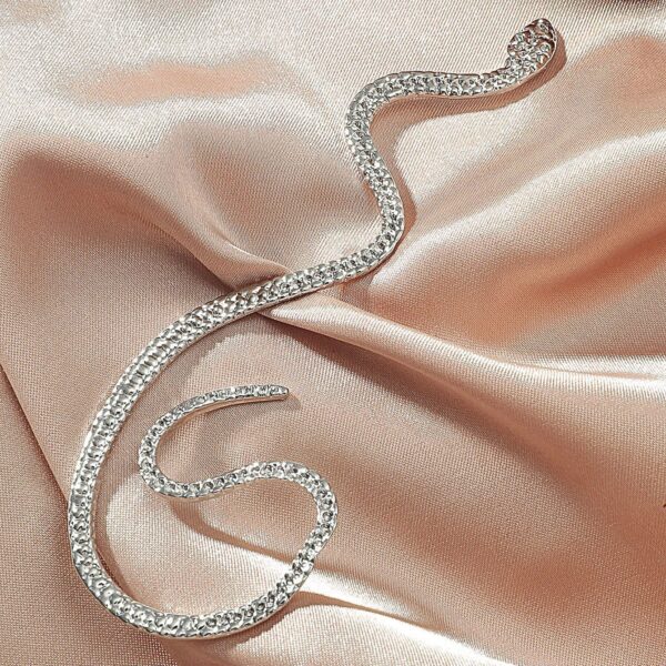 Vintage Zircon Snake-shaped Non-Hole Ear Clip: Exaggerated Fake Cartilage Ear Cuff for Women, Fashionable Jewelry Gift - Image 2