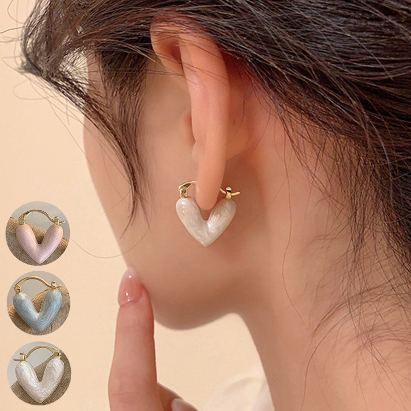 Ins Heart Love Earrings For Women Fashion Accessories Jewelry