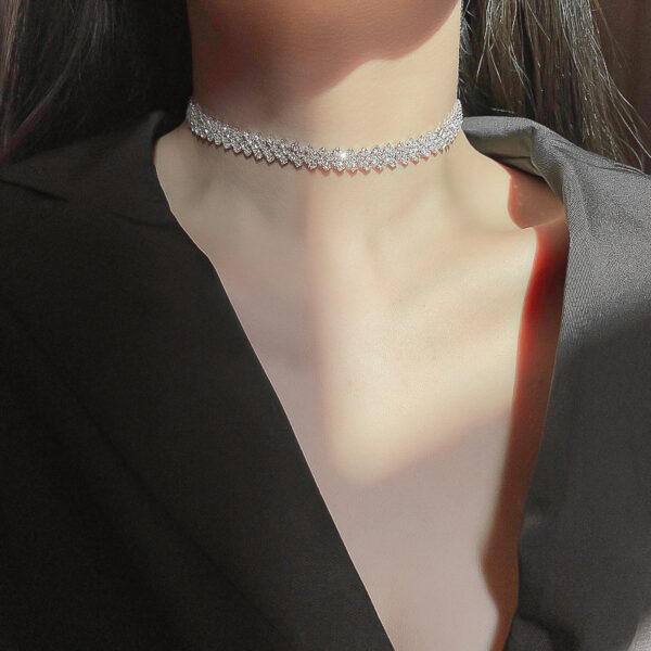 Rhinestone-Adorned Clavicle Chain: Elegant and Fashionable Necklace - Image 2